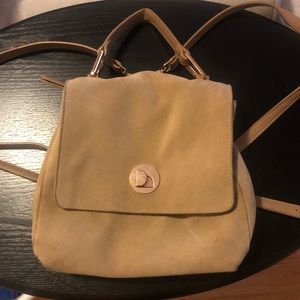 Tan suede free people backpack🤍